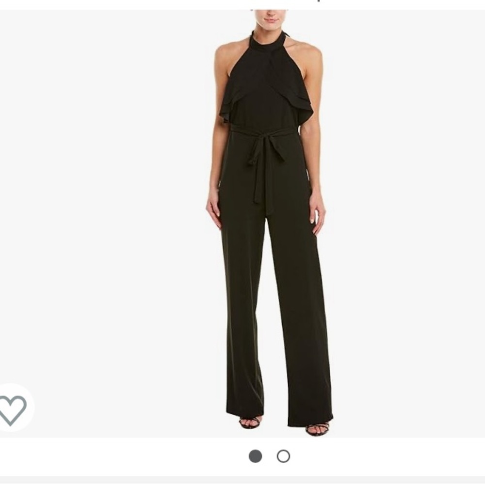 Bebe Women's Ruffle Halter Neck Jumpsuit